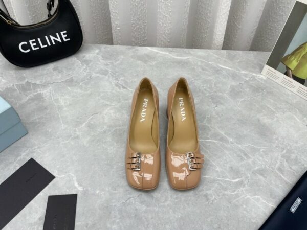 Prada Patent Pumps Brown For Women 3.5in/90mm PRD