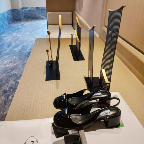 Prada Patent Sling-Back Pumps Black For Women 1.8in/45mm PRD 1I767M_069_F0002_F_090