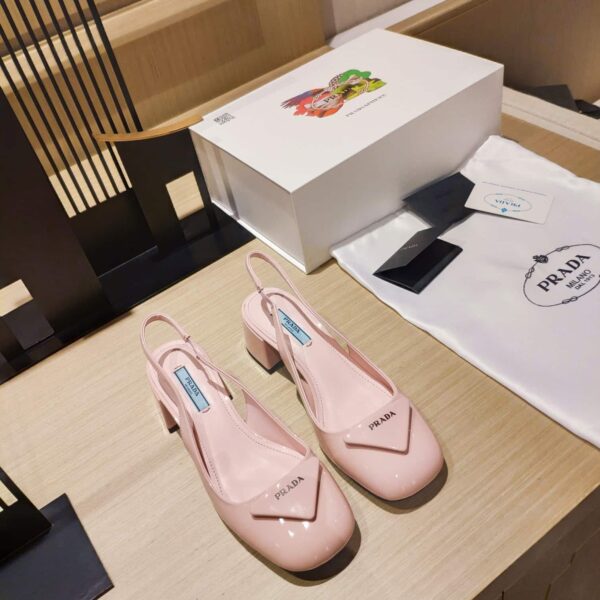 Prada Patent Sling-Back Pumps Pink For Women 1.8in/45mm PRD