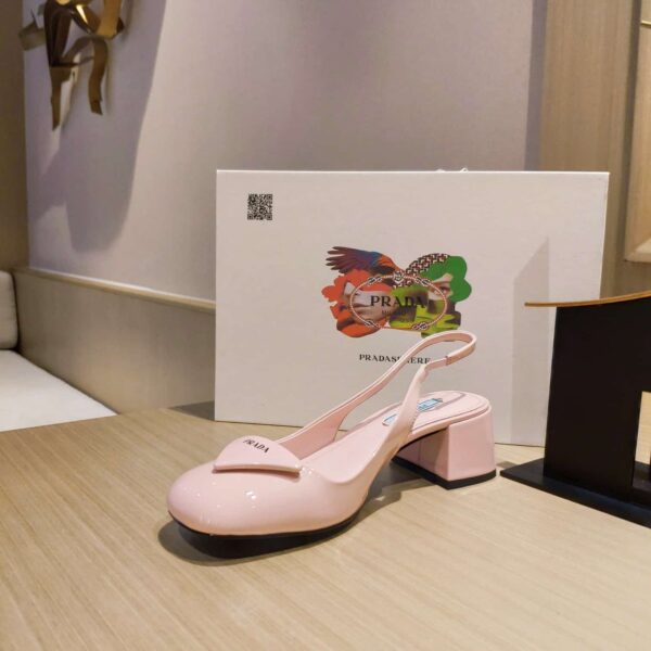 Prada Patent Sling-Back Pumps Pink For Women 1.8in/45mm PRD