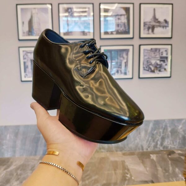 Prada Platform Lace-Ups Shoes Black For Women 2.75in/70mm PRD