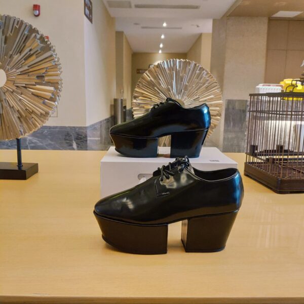 Prada Platform Lace-Ups Shoes Black For Women 2.75in/70mm PRD