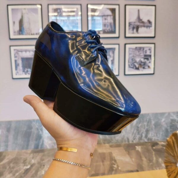 Prada Platform Lace-Ups Shoes Blue For Women 2.75in/70mm PRD