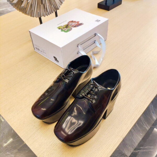 Prada Platform Lace-Ups Shoes Red For Women 2.75in/70mm PRD