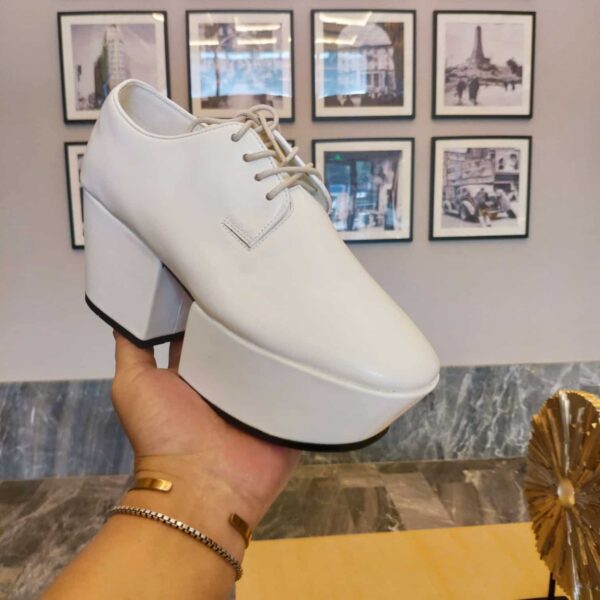 Prada Platform Lace-Ups Shoes White For Women 2.75in/70mm PRD