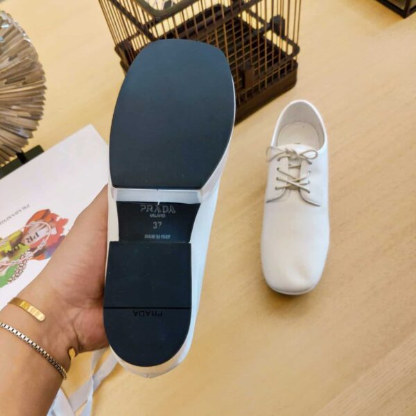 Prada Platform Lace-Ups Shoes White For Women 2.75in/70mm PRD