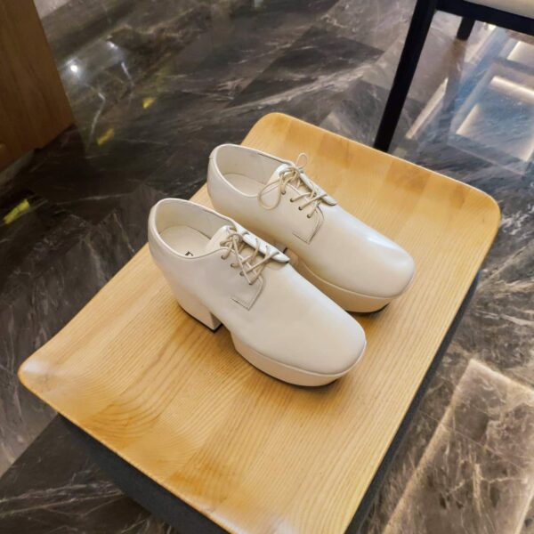 Prada Platform Lace-Ups Shoes White For Women 2.75in/70mm PRD