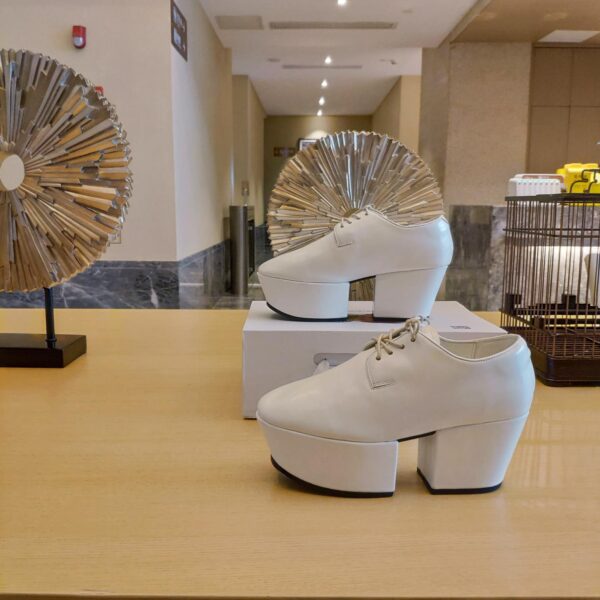 Prada Platform Lace-Ups Shoes White For Women 2.75in/70mm PRD