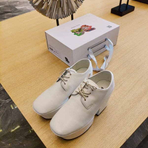 Prada Platform Lace-Ups Shoes White For Women 2.75in/70mm PRD