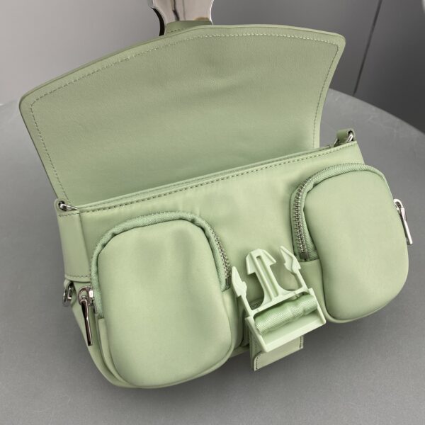 Prada Pocket Nylon And Brushed Bag Beige For Women, Women's Bags 9in/23cm 1BD295_789_F0F24_V_BFO