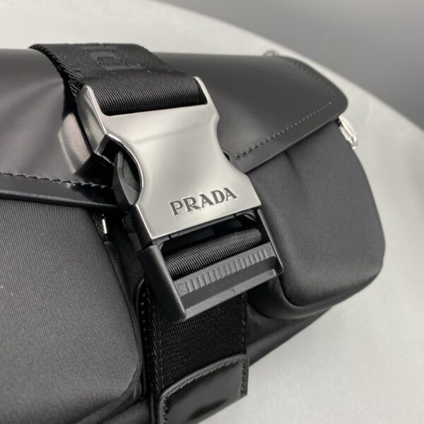 Prada Pocket Nylon And Brushed Bag Black For Women, Women's Bags 9in/23cm 1BD295_789_F0002_V_BFO