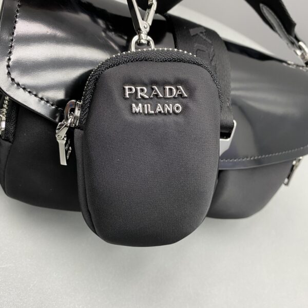 Prada Pocket Nylon And Brushed Bag Black For Women, Women's Bags 9in/23cm 1BD295_789_F0002_V_BFO