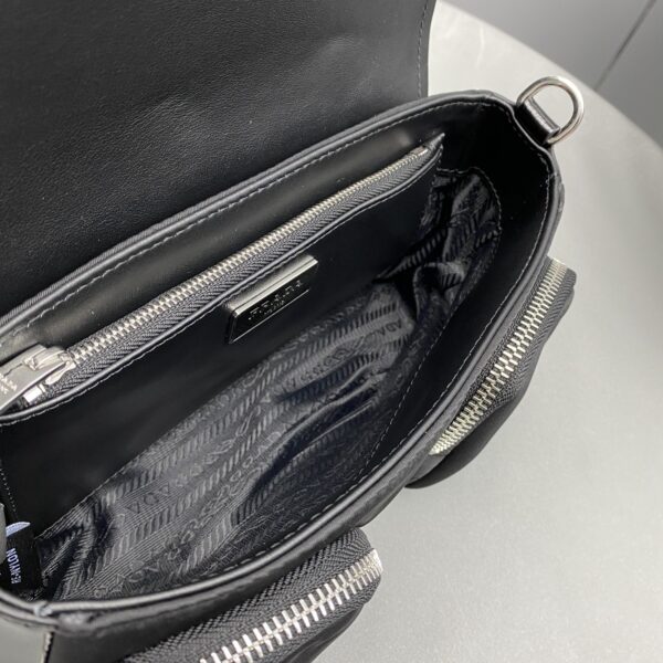 Prada Pocket Nylon And Brushed Bag Black For Women, Women's Bags 9in/23cm 1BD295_789_F0002_V_BFO