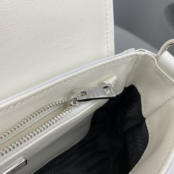 Prada Pocket Nylon And Brushed Bag White For Women, Women's Bags 9in/23cm 1BD295_789_F0009_V_BFO