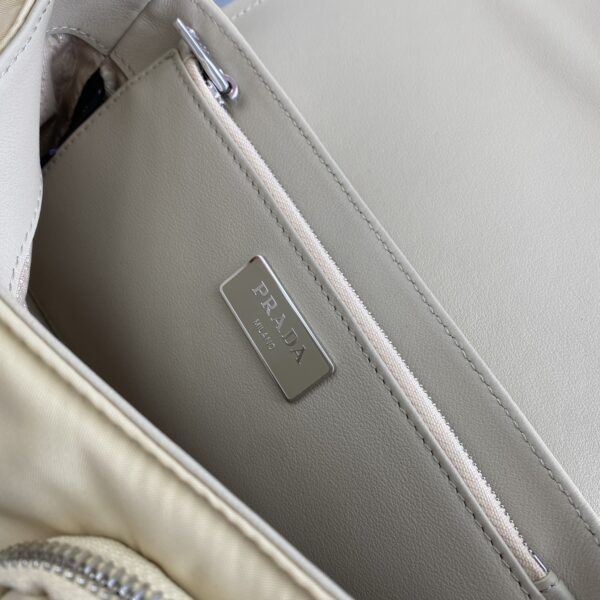 Prada Pocket Nylon And Brushed Bag White For Women, Women's Bags 9in/23cm 1BD295_789_F0009_V_BFO