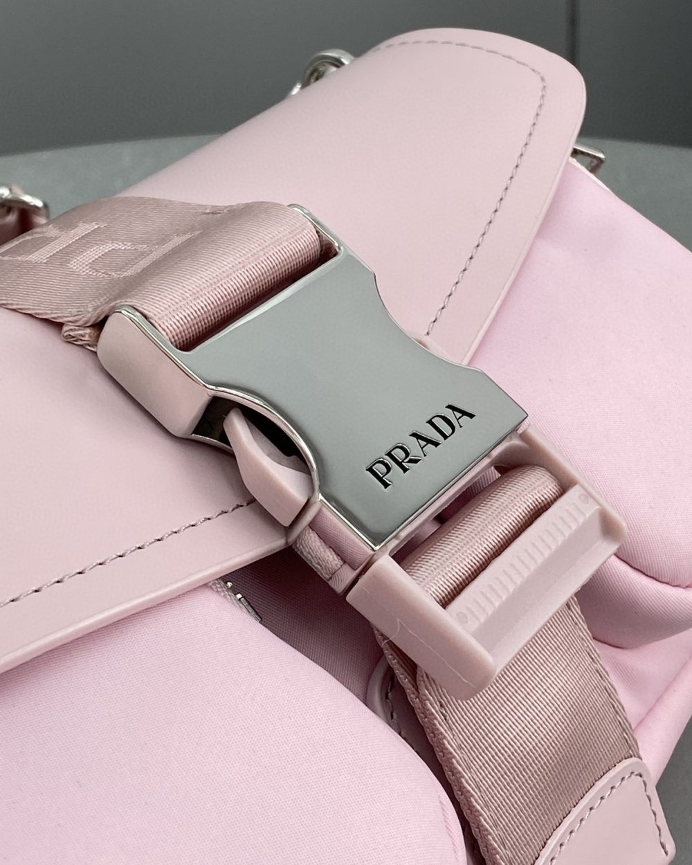 Prada Pocket Nylon And Brushed Bag White For Women, Women's Bags 9in/23cm 1BD295_789_F0009_V_BFO