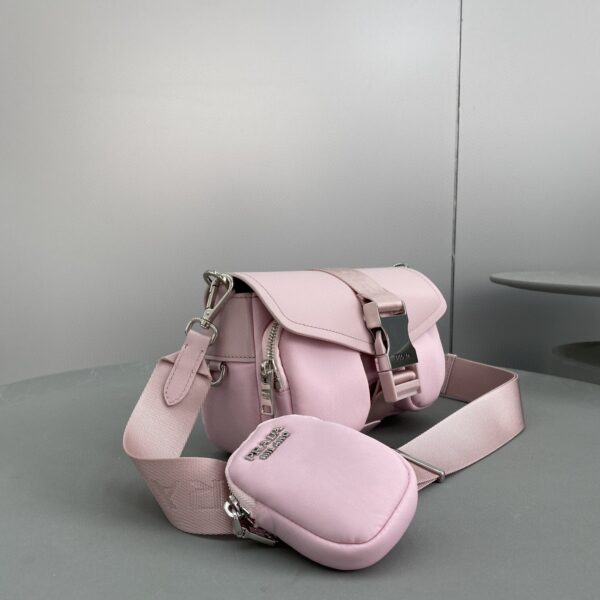 Prada Pocket Nylon And Brushed Bag White For Women, Women's Bags 9in/23cm 1BD295_789_F0009_V_BFO