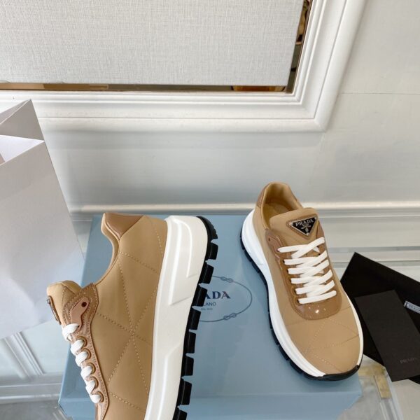Prada Prax 01 Nylon Sneakers Brown For Women PRD 
