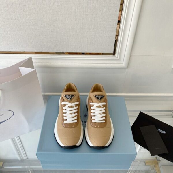 Prada Prax 01 Nylon Sneakers Brown For Women PRD 