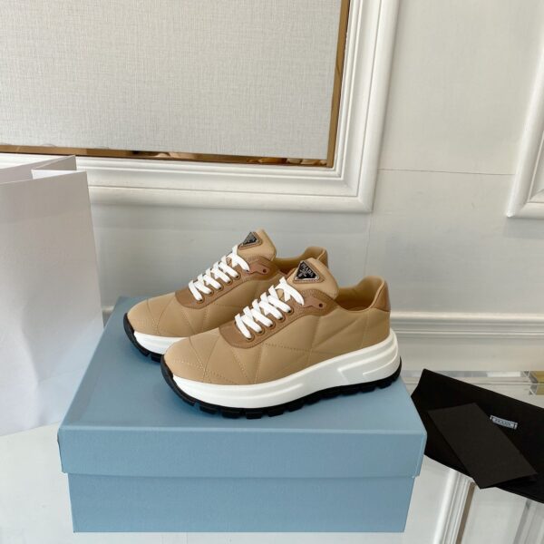 Prada Prax 01 Nylon Sneakers Brown For Women PRD 