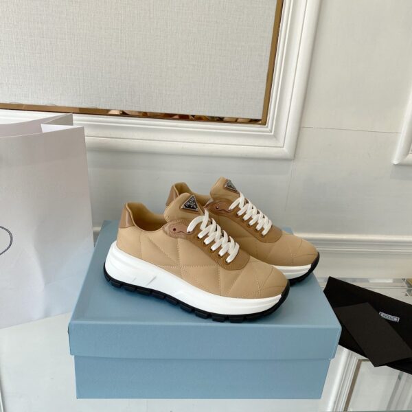 Prada Prax 01 Nylon Sneakers Brown For Women PRD 