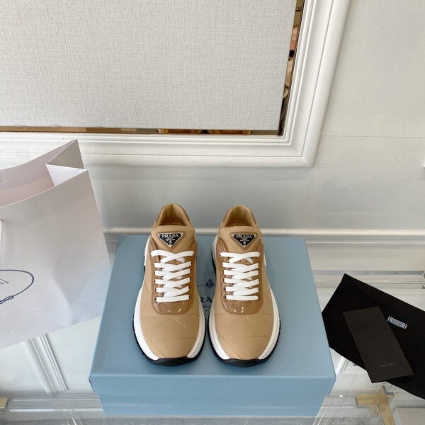 Prada Prax 01 Nylon Sneakers Brown For Women PRD 