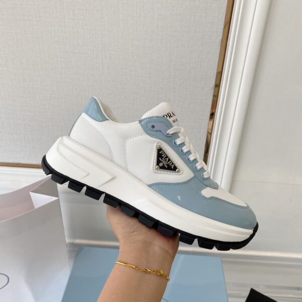 Prada Prax 01 Re-Nylon And Brushed Sneakers White And Blue For Women 1.8in/45mm PRD 