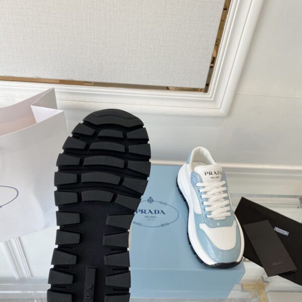 Prada Prax 01 Re-Nylon And Brushed Sneakers White And Blue For Women 1.8in/45mm PRD 