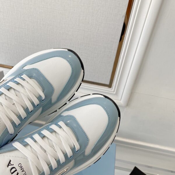 Prada Prax 01 Re-Nylon And Brushed Sneakers White And Blue For Women 1.8in/45mm PRD 