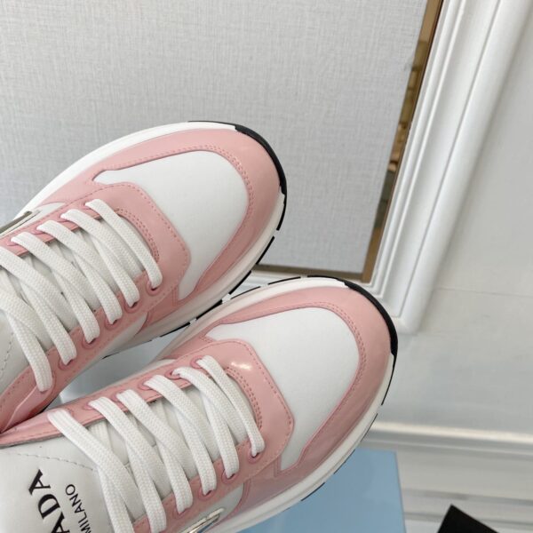 Prada Prax 01 Re-Nylon And Brushed Sneakers White And Pink For Women 1.8in/45mm PRD 