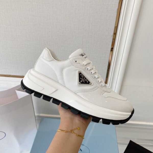 Prada Prax 01 Re-Nylon And Brushed Sneakers White For Women 1.8in/45mm PRD 2EE369_3LF5_F0009_F_G000