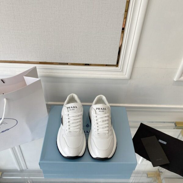 Prada Prax 01 Re-Nylon And Brushed Sneakers White For Women 1.8in/45mm PRD 2EE369_3LF5_F0009_F_G000