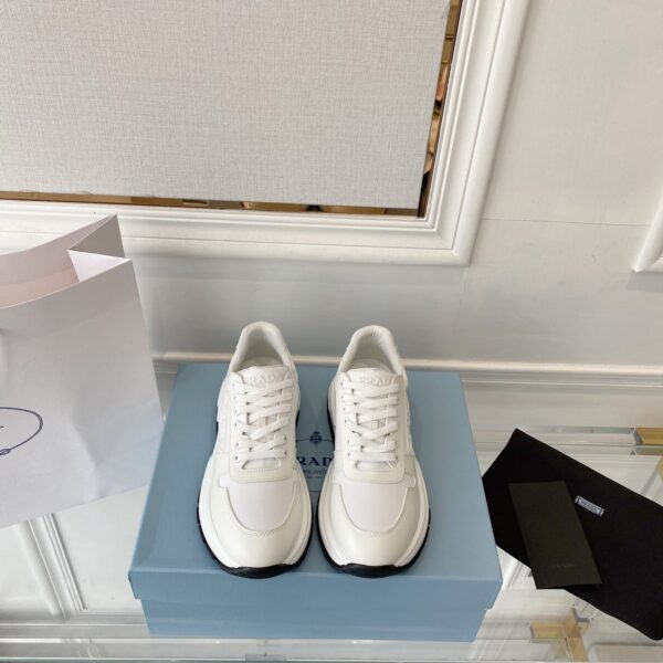 Prada Prax 01 Re-Nylon And Brushed Sneakers White For Women 1.8in/45mm PRD 2EE369_3LF5_F0009_F_G000
