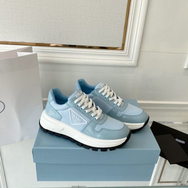 Prada Prax 01 Re-Nylon Gabardine Sneakers Blue For Women 1.8in/45mm PRD 