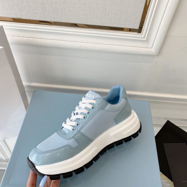 Prada Prax 01 Re-Nylon Gabardine Sneakers Blue For Women 1.8in/45mm PRD 
