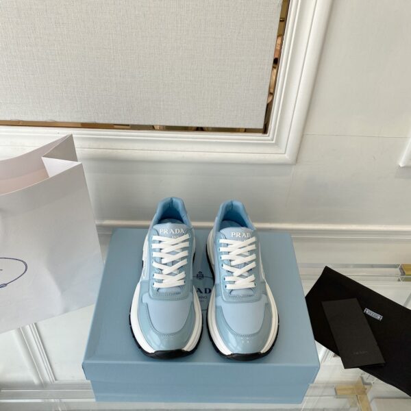 Prada Prax 01 Re-Nylon Gabardine Sneakers Blue For Women 1.8in/45mm PRD 