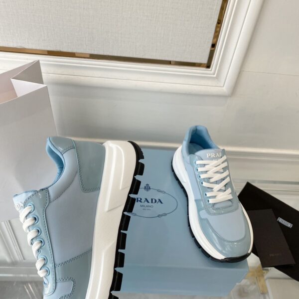 Prada Prax 01 Re-Nylon Gabardine Sneakers Blue For Women 1.8in/45mm PRD 