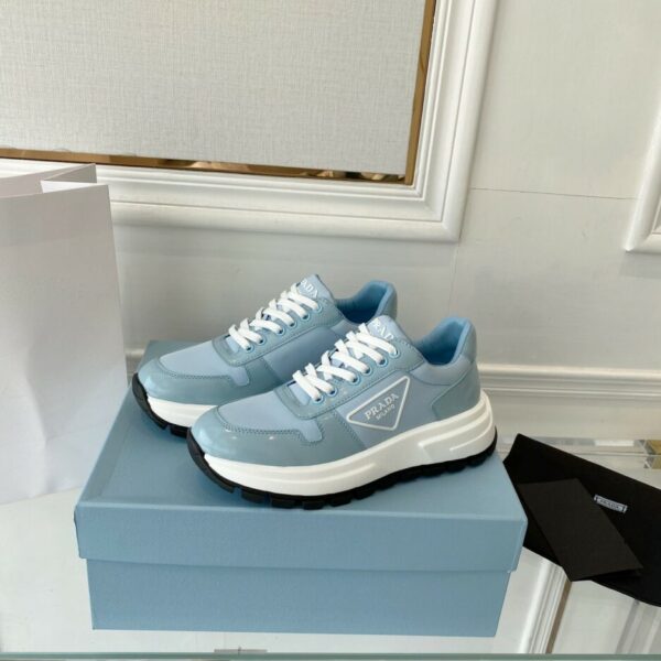 Prada Prax 01 Re-Nylon Gabardine Sneakers Blue For Women 1.8in/45mm PRD 