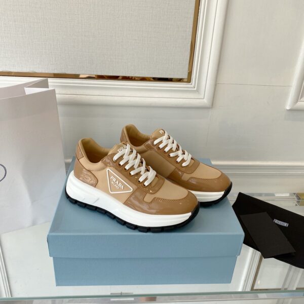 Prada Prax 01 Re-Nylon Gabardine Sneakers Brown For Women 1.8in/45mm PRD 