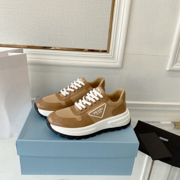 Prada Prax 01 Re-Nylon Gabardine Sneakers Brown For Women 1.8in/45mm PRD 