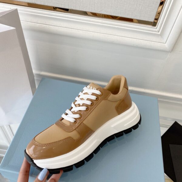 Prada Prax 01 Re-Nylon Gabardine Sneakers Brown For Women 1.8in/45mm PRD 