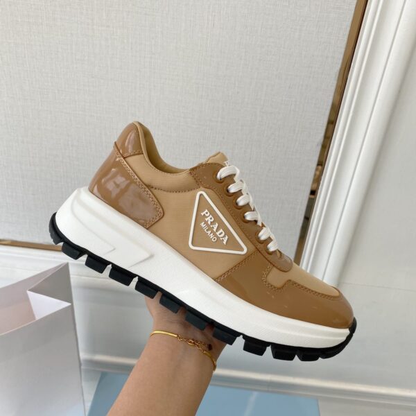 Prada Prax 01 Re-Nylon Gabardine Sneakers Brown For Women 1.8in/45mm PRD 