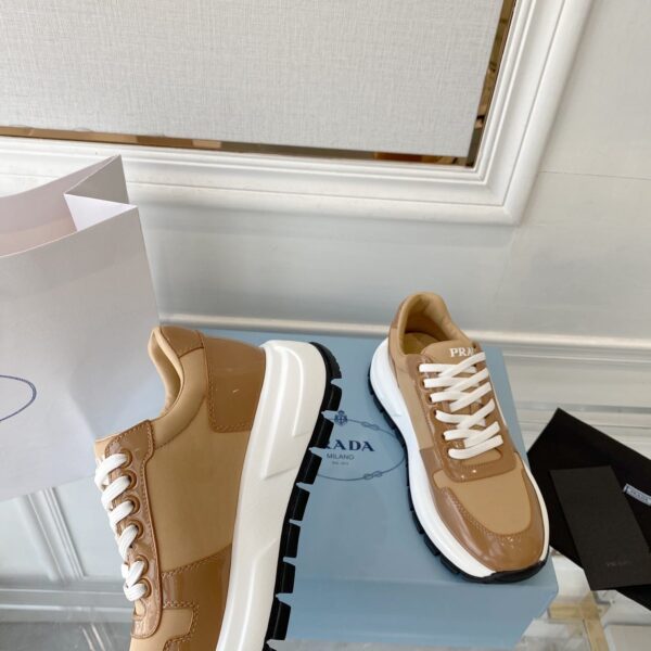 Prada Prax 01 Re-Nylon Gabardine Sneakers Brown For Women 1.8in/45mm PRD 