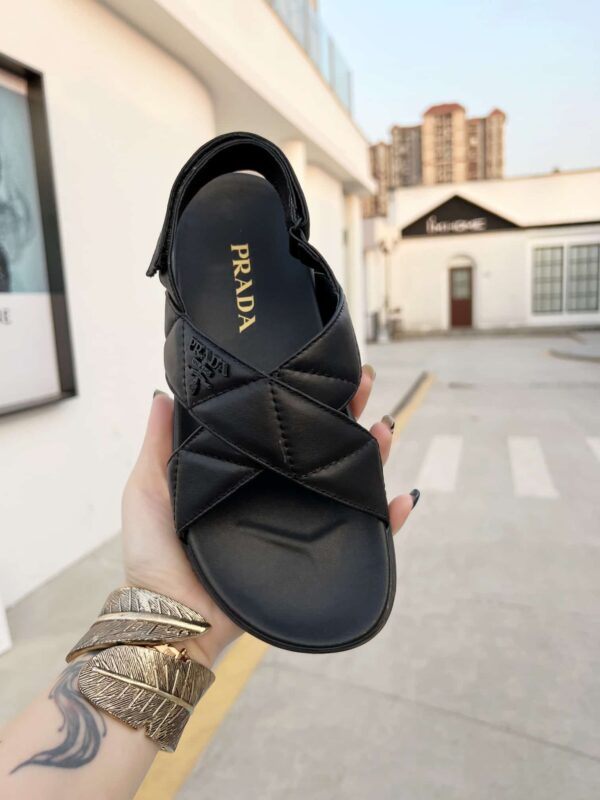 Prada Quilted Nappa Flatform Sandals Black For Women 1.4in/35mm PRD 1XZ749_038_F0002_F_035