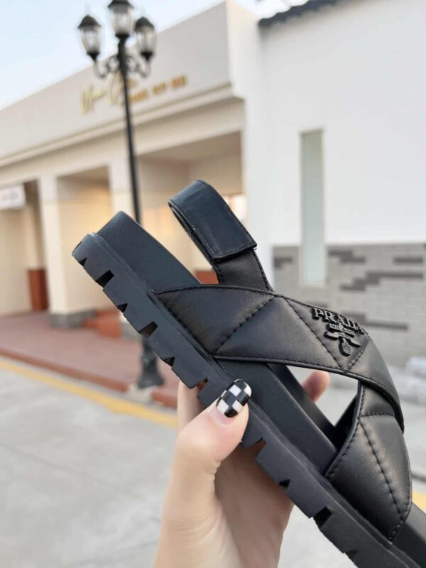 Prada Quilted Nappa Flatform Sandals Black For Women 1.4in/35mm PRD 1XZ749_038_F0002_F_035