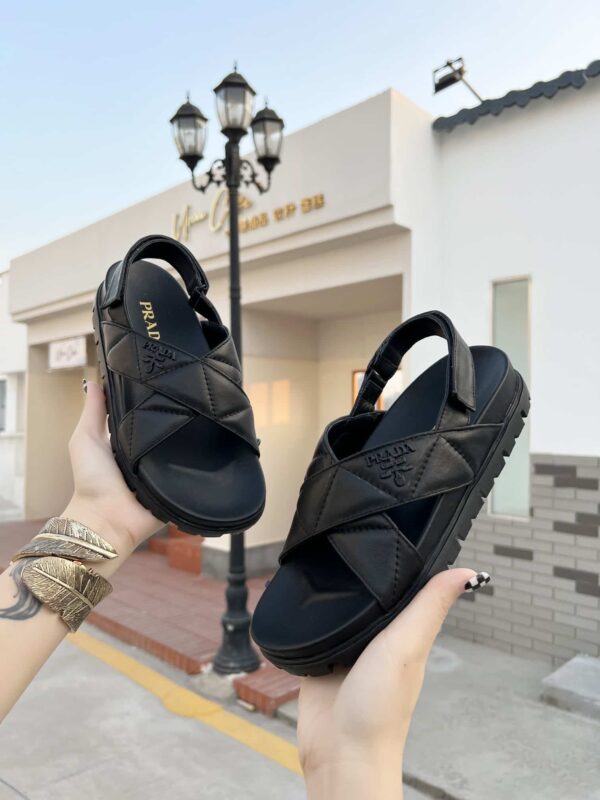 Prada Quilted Nappa Flatform Sandals Black For Women 1.4in/35mm PRD 1XZ749_038_F0002_F_035