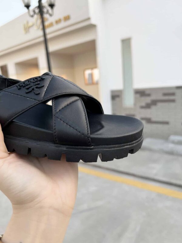 Prada Quilted Nappa Flatform Sandals Black For Women 1.4in/35mm PRD 1XZ749_038_F0002_F_035