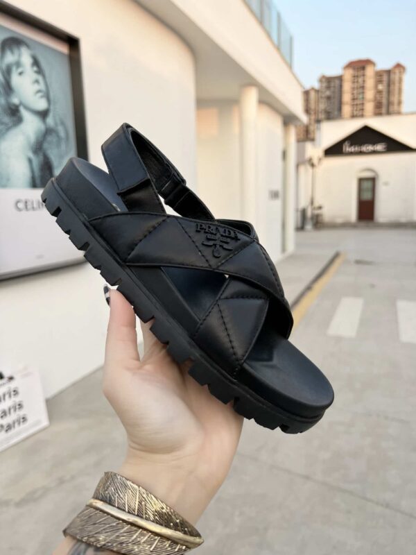 Prada Quilted Nappa Flatform Sandals Black For Women 1.4in/35mm PRD 1XZ749_038_F0002_F_035