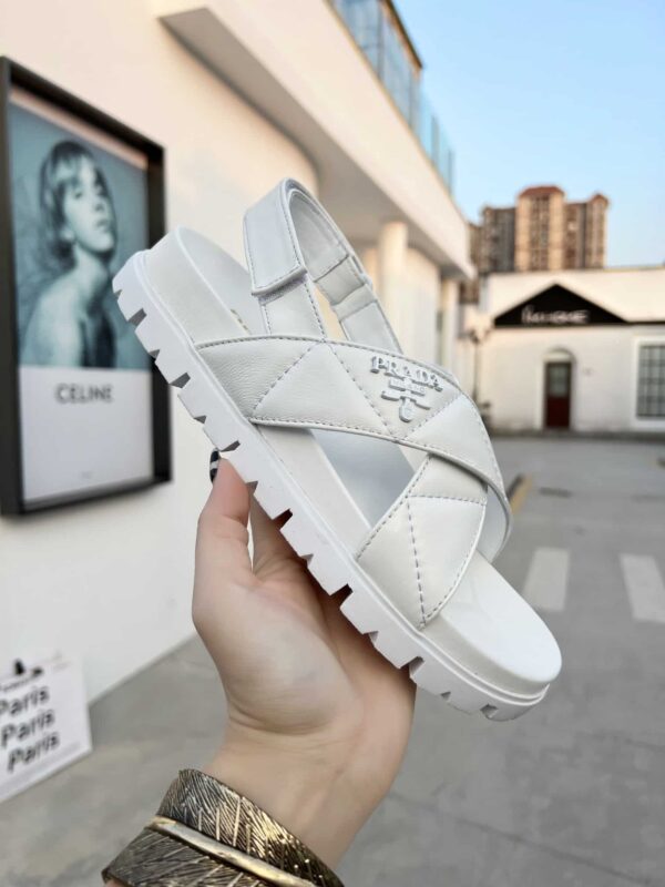 Prada Quilted Nappa Flatform Sandals White For Women 1.4in/35mm PRD 1XZ749_038_F0009_F_035