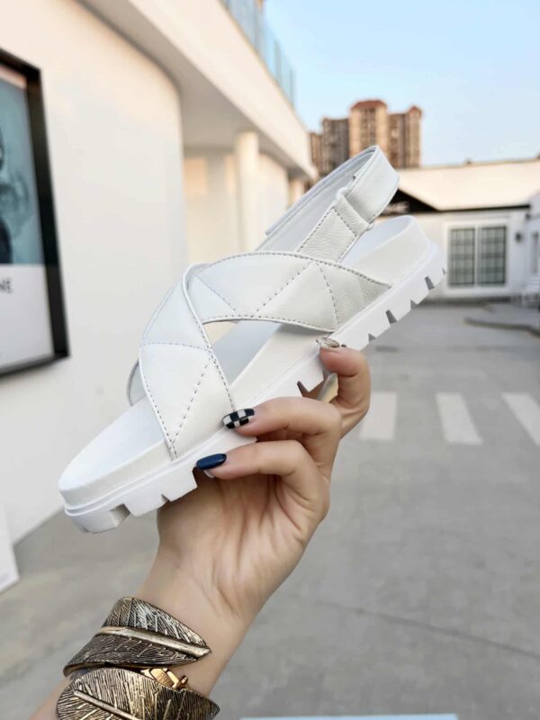 Prada Quilted Nappa Flatform Sandals White For Women 1.4in/35mm PRD 1XZ749_038_F0009_F_035